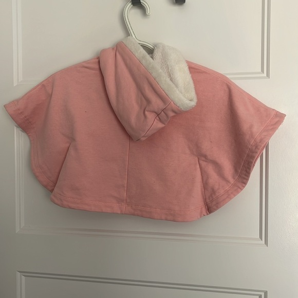 Pink Hooded Poncho with Embroidered Detail - Picture 2 of 2